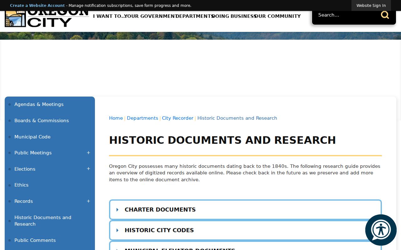 Oregon City city directory historical documents and municipal research archive