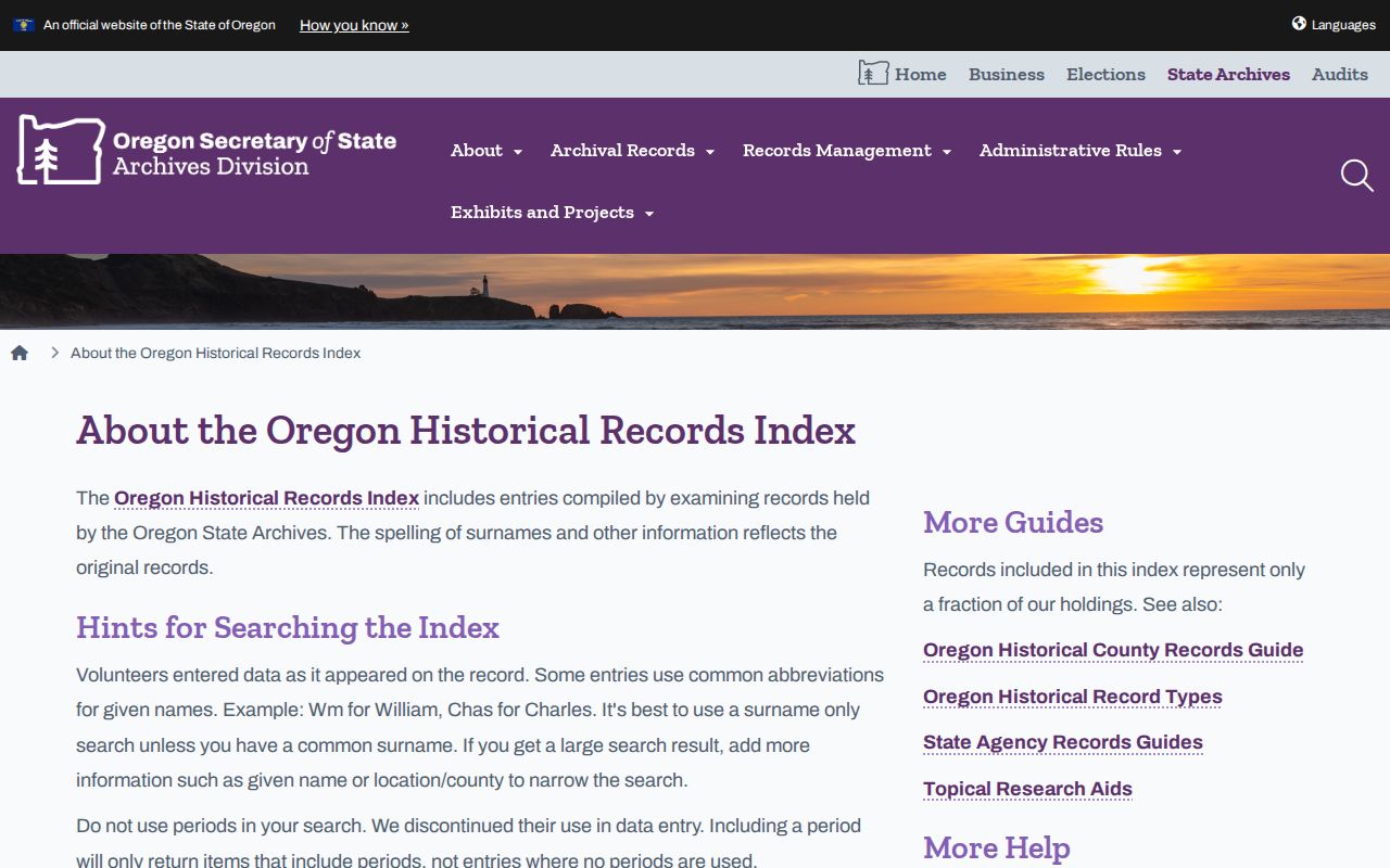 Oregon City residents directory Oregon Historical Records Index information