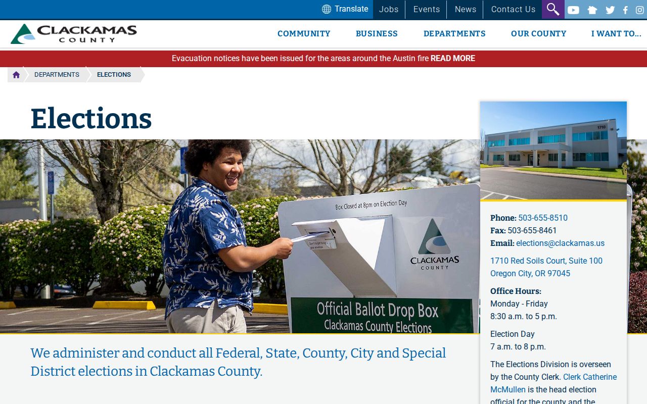 Oregon City neighbors page Clackamas County Elections official resource